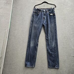 Levi's 505 Men Jeans 31X34 Blue Denim Regular Fit Straight Leg